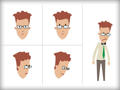 Motion Graphics Character character face glass graphics happy motion sad