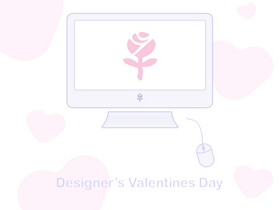 Designer's Valentines Day cupid design heart illustration love rose valentines