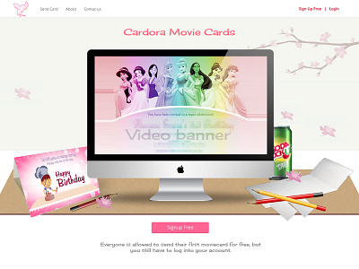Web Landing design interface layout pink ui web website