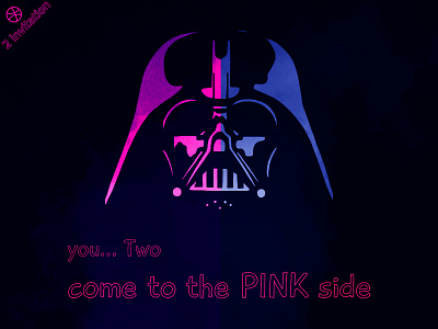 2X Dribbble Invitation, come to Dark side ... pink side darth vader darthvader invitation pink star wars two