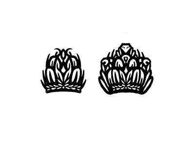 Ethnic crown logo sketch