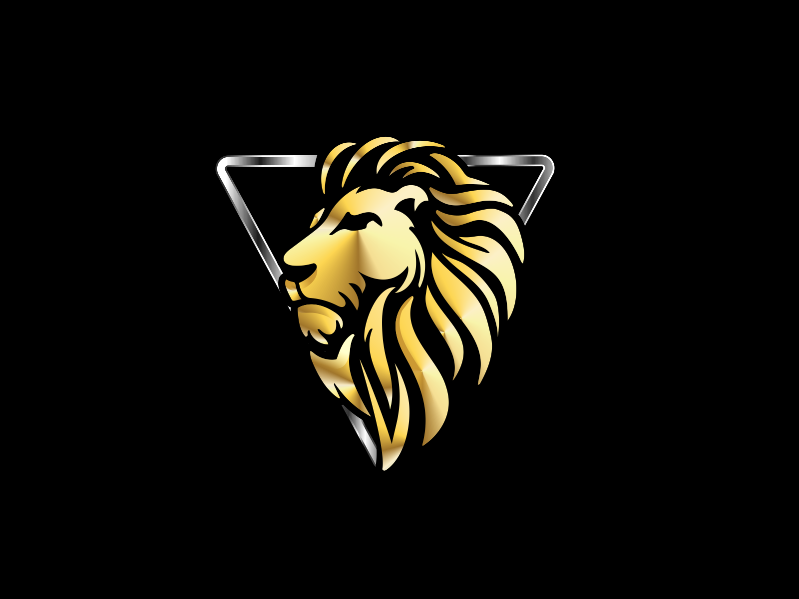 Gold lion logo template Royalty Free Vector Image