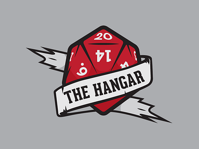 The Hangar d20 gaming identity illustrator logo mark vector