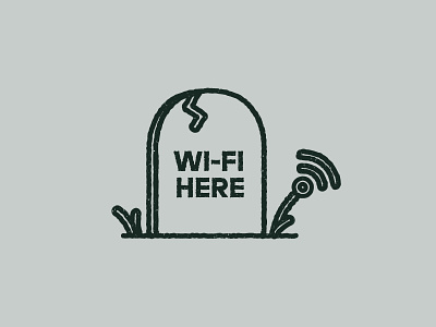 Wi-Fi Here cemetary crack dead grave gravestone internet marker signal tombstone weeds wifi