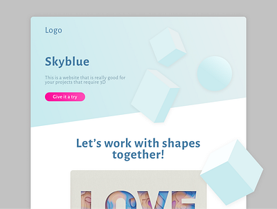 Skyblue 3d 3d art 3d shapes app art design figma gradient graphic design illustration ui ux vector web webdesign website