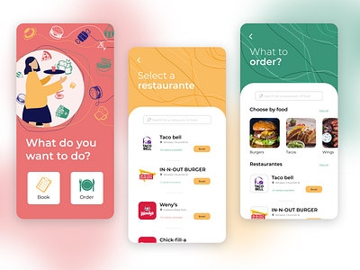 Fast Pass colorful design food food and drink fun illustration mobile modern presentation restaurant trendy ui ux uxui