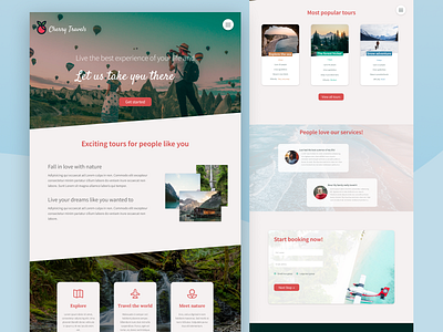 Cherry Travels design nature smooth travel travel agency traveling ui ux uxui web website