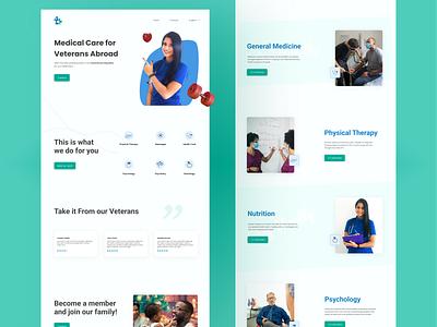 Meds4Vets branding call to action doctor domincan republic figma graphic design hospital illustration information landing page modern sections testimonials trendy ui ux web design