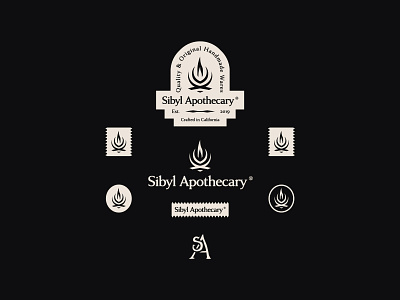 Sibyl Apothecary apothecary brand kit branding branding concept branding design candle candles icon icons logo logos packaging packaging design typogaphy