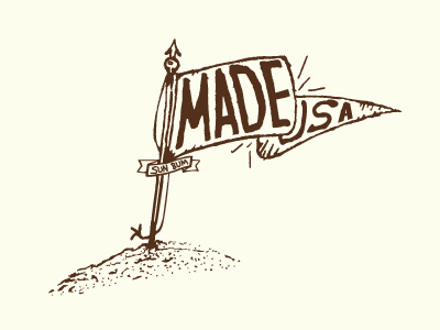 Made in USA american made or die flags in the sand hair care hand drawn lookbook made in usa sun bum