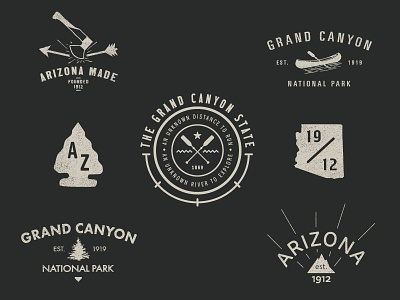 The Grand Canyon State arizona arrows axes canyons established founded grand canyon lakes national park oars rivers state
