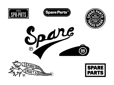 Spare Parts badges branding logos patches spare parts stamps