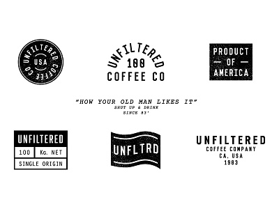 Unfiltered Coffee Co. americanmade branding coffee company unfiltered usa