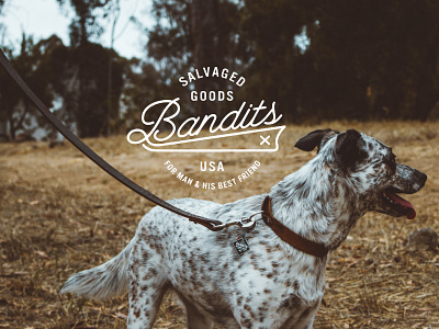 Bandits Salvaged Goods badge bandits dogs hand crafted leather logo made in usa mark salvaged goods scoundrel