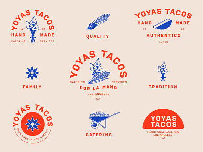 Yoyas Tacos branding california hand made logos los angeles marks tacos typography