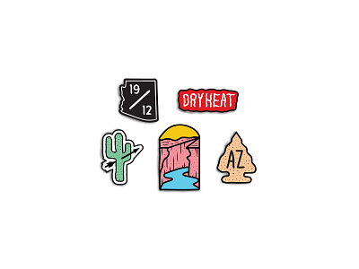 Arizona Collection / Enamel Pins arizona arrowhead cactus dry heat enamel pins grand canyon