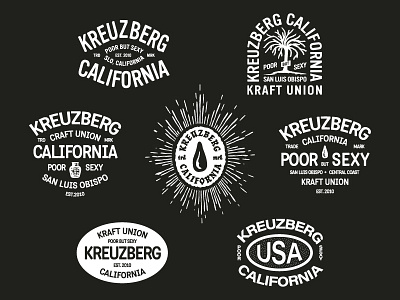 Kreuzberg California apparel badge branding california coffee mark typography