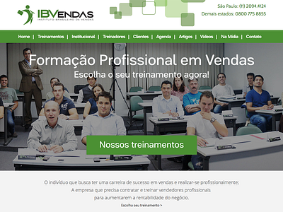 IBVendas - Instituto Brasileiro de Vendas design layout sales company website