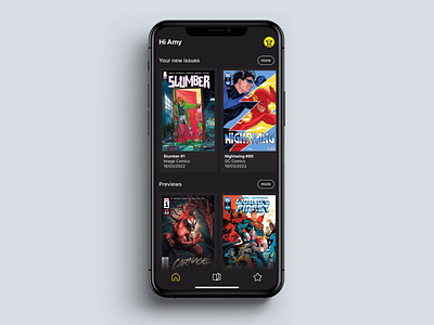 Comic Subscription App Overview app book carousel comic dc experience horizontal id interface ios marvel mobile subscription tab bar ui usability user ux video