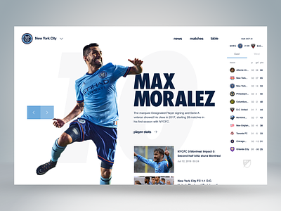 MLS Portal football interface major league soccer mls new york city sketch soccer ui ux web website