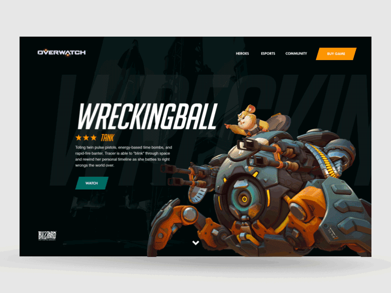 Overwatch Hero Browser by Ryno van Niekerk on Dribbble