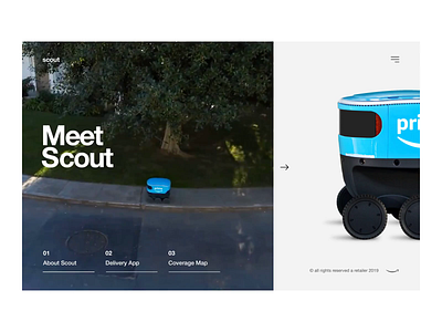 Delivery Robot Interaction amazon animation concept delivery ecommerce interaction principle robot scout transition typography ui ux video web website