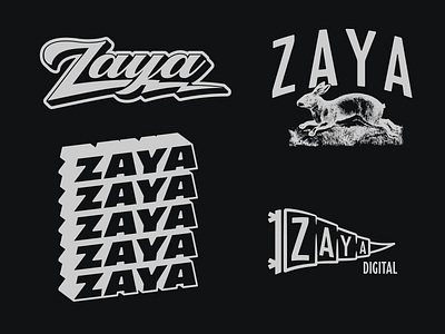 Zaya brand design branding design graphic design illustration logo rabbit rabbit logo shirt typography vector vintage zaya
