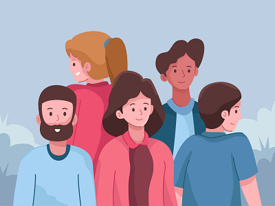 Smile in the crowd illustration set character design flat illustration illustration illustration kit illustrations landing page people people illustration vector vector illustration