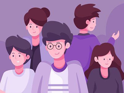 Smile in the crowd illustration set by Greative on Dribbble