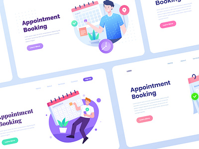 Appointment Booking App Concept app appointment appointment booking booking booking app character character design flat illustration illustration illustrations landing page vector illustration