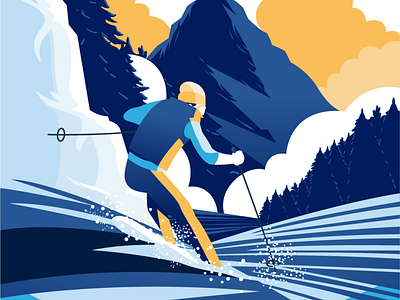 Ski Illustration concept character flat illustration illustration illustrations landscape sketch ski sport vector illustration
