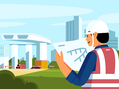 Engineers Working On Construction Illustrations architecture character construction engineers flat illustration illustration illustrations vector vector illustration