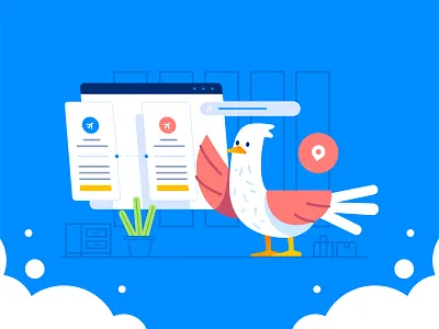 Flight Booking Service Illustration Concept adobe illustrator animal bird book booking character flat illustration flight graphic design illustration illustrations mascot plane service vector illustration