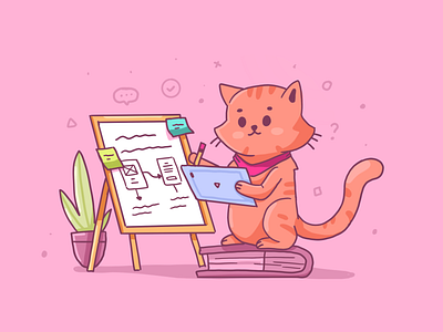 Cat Sketching Illustration animal cat character concept cute development flat illustration graphic design illustrations sketch ui ux vector illustration