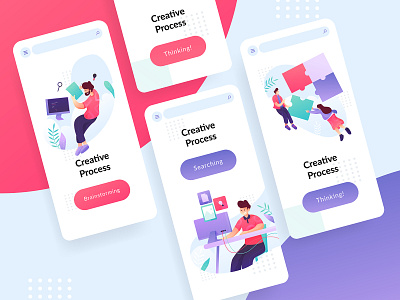 Creative Process Illustration design app flat illustration illustration illustration kit illustrations landing page ui vector illustration web design