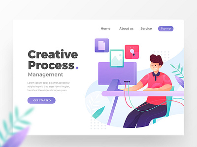 Creative process Landing page Illustration