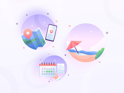 Travel Icon Illustration 🏖 colorful flat illustration icon illustration illustrations purple travel travel agency travel app ui vector vector illustration