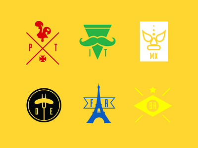 In-Game Countries Logo Emblems board game brazil countries country france game germany italy logo mexico portugal