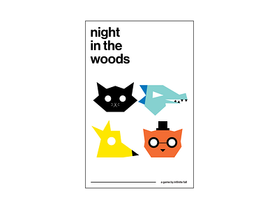 Night in the Woods Swiss Style Cover Art design flat design gameart gamedev illustration illustrator nintendo vector