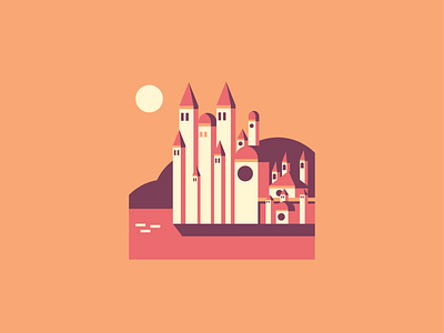 Red Keep buildings city flat design gameart gameofthrones illustration skyline town vector