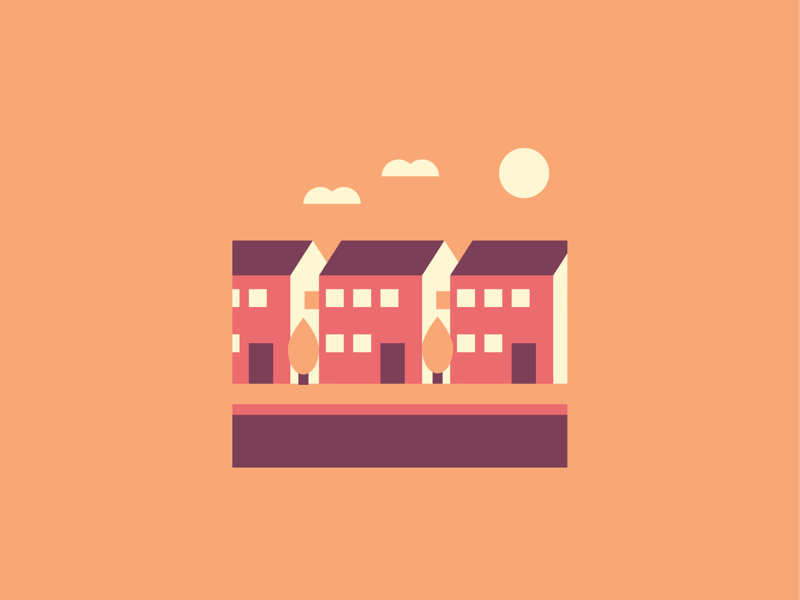 A Neighborhood city town digital illustration illustrator illustration vector architecture