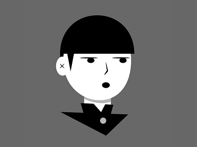 Mob Psycho 100 anime flat design gameart gamedev illustration illustrator nintendo portrait vector