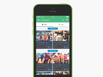 Fit Permit class fit fitness green gym ios ui ux