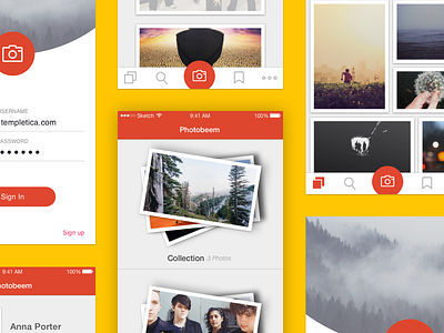 Photobeem Mobile UI Kit camera ios mobile photo ui ux