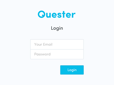 Login UI of Quester Web App dashboard login product quester ui ux web