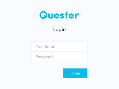 Login UI of Quester Web App