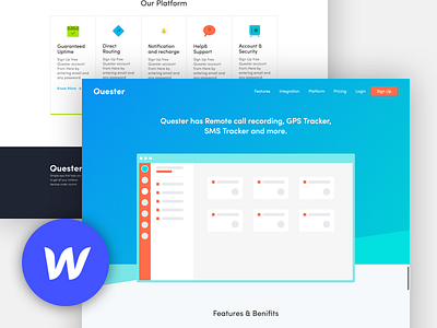 Quester website template for Webflow.