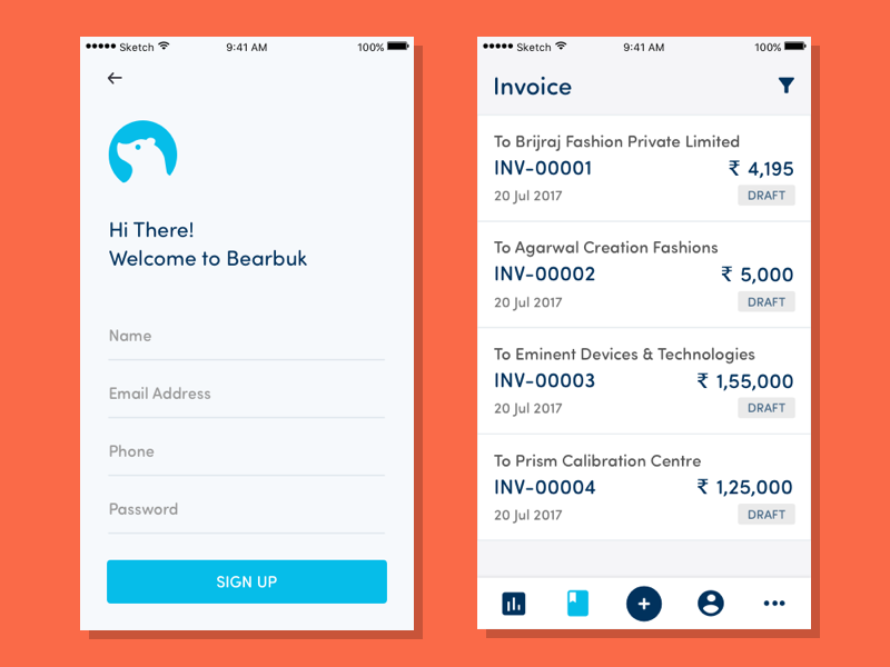 Bearbuk App UI by Sanjay Patel on Dribbble