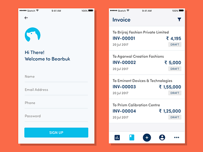 Bearbuk App UI accounting app bearbuk mobile ui