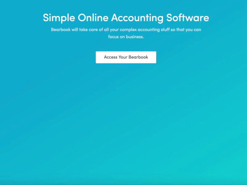 Bearbook Landing Page Animation accounting animation gif landing page webflow